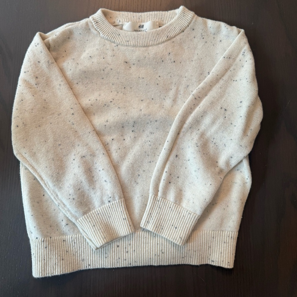 H&M Beige Speckled Crew Neck Sweater